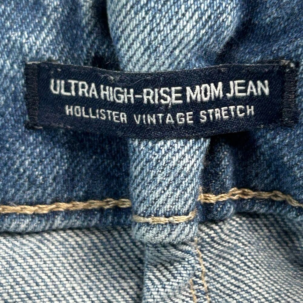 Hollister Ultra High Rise Mom Jeans Women’s 0S W24 L25 Raw Hem Size 0 - Picture 4 of 8